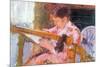 Lydia at the Cord Framework-Mary Cassatt-Mounted Premium Giclee Print