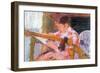 Lydia at the Cord Framework-Mary Cassatt-Framed Art Print