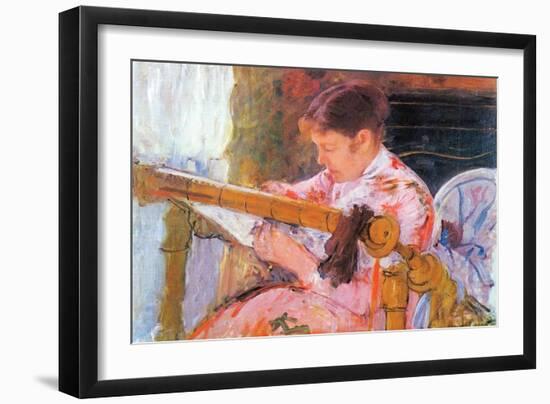 Lydia at the Cord Framework-Mary Cassatt-Framed Art Print