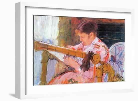 Lydia at the Cord Framework-Mary Cassatt-Framed Art Print