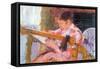 Lydia At The Cord Framework-Mary Cassatt-Framed Stretched Canvas