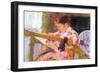 Lydia At The Cord Framework-Mary Cassatt-Framed Art Print