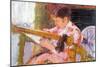 Lydia At The Cord Framework-Mary Cassatt-Mounted Art Print