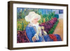 Lydia in the Garden of Marly-Mary Cassatt-Framed Art Print