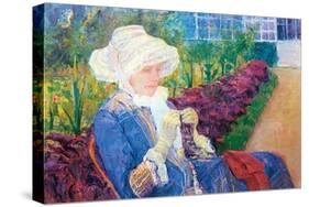 Lydia in the Garden of Marly-Mary Cassatt-Stretched Canvas