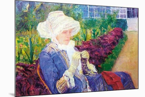 Lydia In The Garden of Marly-Mary Cassatt-Mounted Art Print