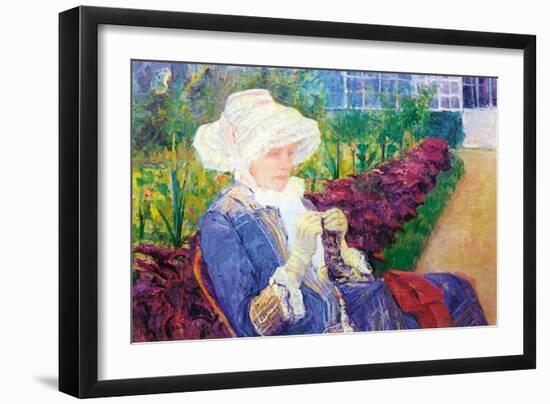 Lydia In The Garden of Marly-Mary Cassatt-Framed Premium Giclee Print