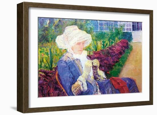 Lydia In The Garden of Marly-Mary Cassatt-Framed Art Print