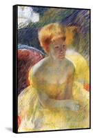Lydia, The Arms Rested, In The Theater Loge-Mary Cassatt-Framed Stretched Canvas