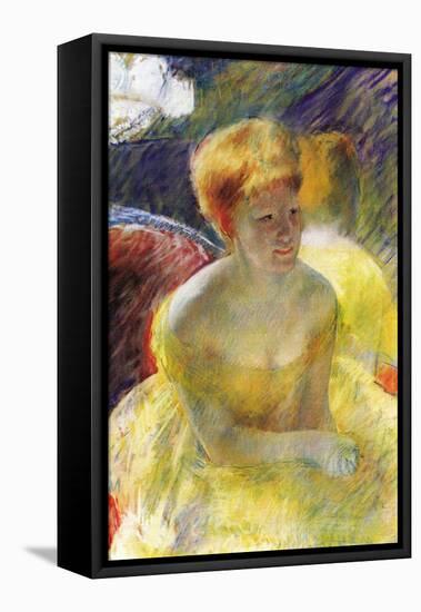 Lydia, The Arms Rested, In The Theater Loge-Mary Cassatt-Framed Stretched Canvas