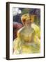 Lydia, The Arms Rested, In The Theater Loge-Mary Cassatt-Framed Art Print