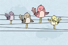 Illustration of Birds on Wires-lyeyee-Art Print