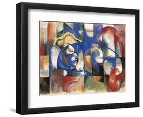 Lying Bulls, 1923-Franz Marc-Framed Giclee Print