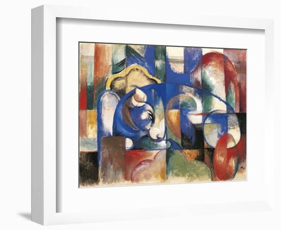 Lying Bulls, 1923-Franz Marc-Framed Giclee Print