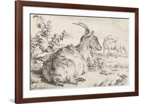 Lying goat, 1670-Adriaen van de Velde-Framed Giclee Print