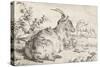 Lying goat, 1670-Adriaen van de Velde-Stretched Canvas