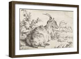 Lying goat, 1670-Adriaen van de Velde-Framed Giclee Print