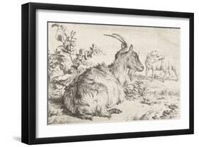 Lying goat, 1670-Adriaen van de Velde-Framed Giclee Print