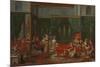 Lying-in Room of a Distinguished Turkish Woman, c.1720-37-Jean Baptiste Vanmour-Mounted Giclee Print