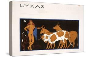 Lykas, Illustration from Les Chansons De Bilitis, by Pierre Louys, Pub. 1922 (Pochoir Print)-Georges Barbier-Stretched Canvas