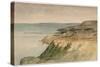 Lyme Regis, Dorset, C.1797 (W/C over Pencil on Textured Paper)-Thomas Girtin-Stretched Canvas