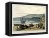 Lyme Regis, from Charmouth, Dorset-William Daniell-Framed Stretched Canvas