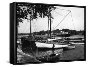 Lymington Harbour-J. Chettlburgh-Framed Stretched Canvas