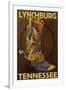 Lynchburg, Tennessee - Boot-Lantern Press-Framed Art Print