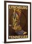 Lynchburg, Tennessee - Boot-Lantern Press-Framed Art Print