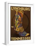 Lynchburg, Tennessee - Boot-Lantern Press-Framed Art Print