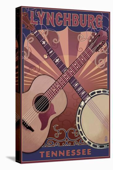 Lynchburg, Tennessee - Guitar and Banjo Music-Lantern Press-Stretched Canvas