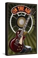 Lynchburg, Tennessee - Guitar and Microphone-Lantern Press-Stretched Canvas