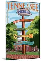 Lynchburg, Tennessee - Sign Destinations-Lantern Press-Mounted Art Print