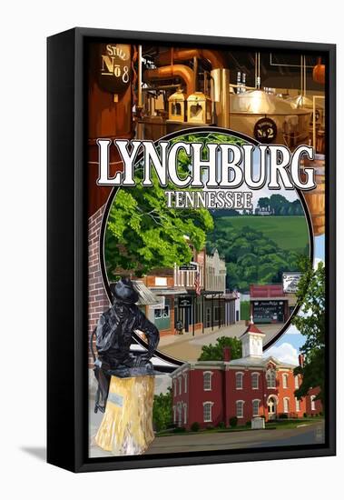 Lynchburg, Tennessee - Town Scenes-Lantern Press-Framed Stretched Canvas