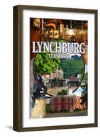 Lynchburg, Tennessee - Town Scenes-Lantern Press-Framed Art Print