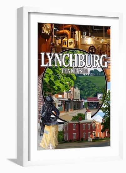Lynchburg, Tennessee - Town Scenes-Lantern Press-Framed Art Print