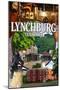 Lynchburg, Tennessee - Town Scenes-Lantern Press-Mounted Art Print