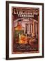 Lynchburg, Tennessee - Whiskey Vintage Sign-Lantern Press-Framed Art Print