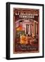 Lynchburg, Tennessee - Whiskey Vintage Sign-Lantern Press-Framed Art Print