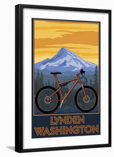 Lynden, Washington - Mountain Bike Scene-Lantern Press-Framed Art Print