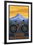 Lynden, Washington - Mountain Bike Scene-Lantern Press-Framed Art Print