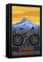 Lynden, Washington - Mountain Bike Scene-Lantern Press-Framed Stretched Canvas