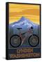 Lynden, Washington - Mountain Bike Scene-Lantern Press-Framed Stretched Canvas
