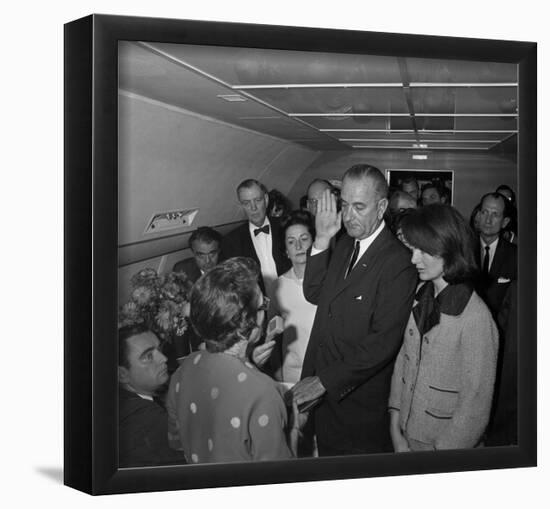 Lyndon B Johnson (Taking Oath of Office) Art Poster Print-null-Framed Poster