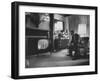 Lyndon B. Johnson Watching Television During the Democratic National Convention-null-Framed Photographic Print