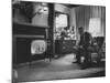 Lyndon B. Johnson Watching Television During the Democratic National Convention-null-Mounted Photographic Print