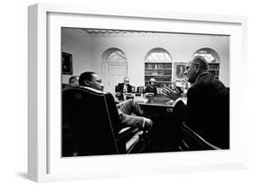 Lyndon Johnson Meeting with Civil Rights Leaders at the White House, March 16, 1966-null-Framed Photo