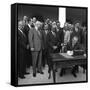 Lyndon Johnson Signing of Bill Establishing Dept. of Housing and Urban Development, 1965-null-Framed Stretched Canvas