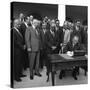 Lyndon Johnson Signing of Bill Establishing Dept. of Housing and Urban Development, 1965-null-Stretched Canvas