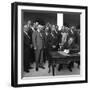 Lyndon Johnson Signing of Bill Establishing Dept. of Housing and Urban Development, 1965-null-Framed Photo